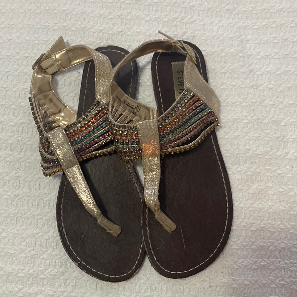Steve Madden brown and gold gem sandals - 7.5